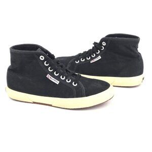 Superga Unisex 2754 High-Top Canvas Sneakers Black With Gum Sole Size Eu 38